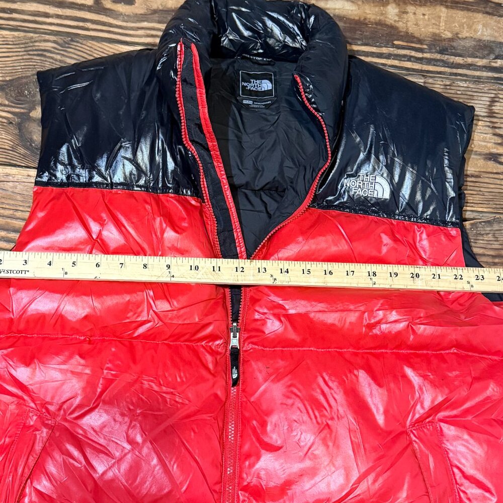 North Face Red Black Men's Retro Nuptse 700 Down Filled Vest Size 2XL Vintage - Picture 9 of 15